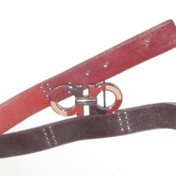 Ferragamo Reversible Solid Brown & Orange Red main image 7